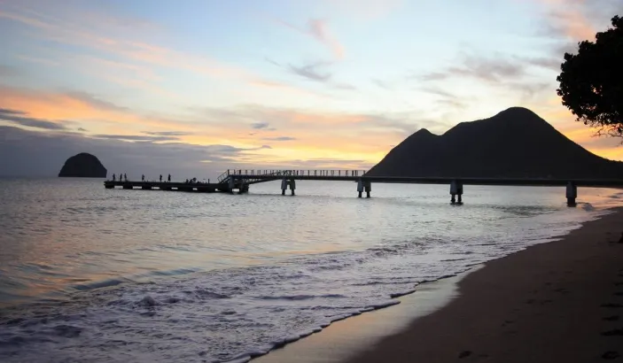 Coucher du soleil à l'Anse Diamant