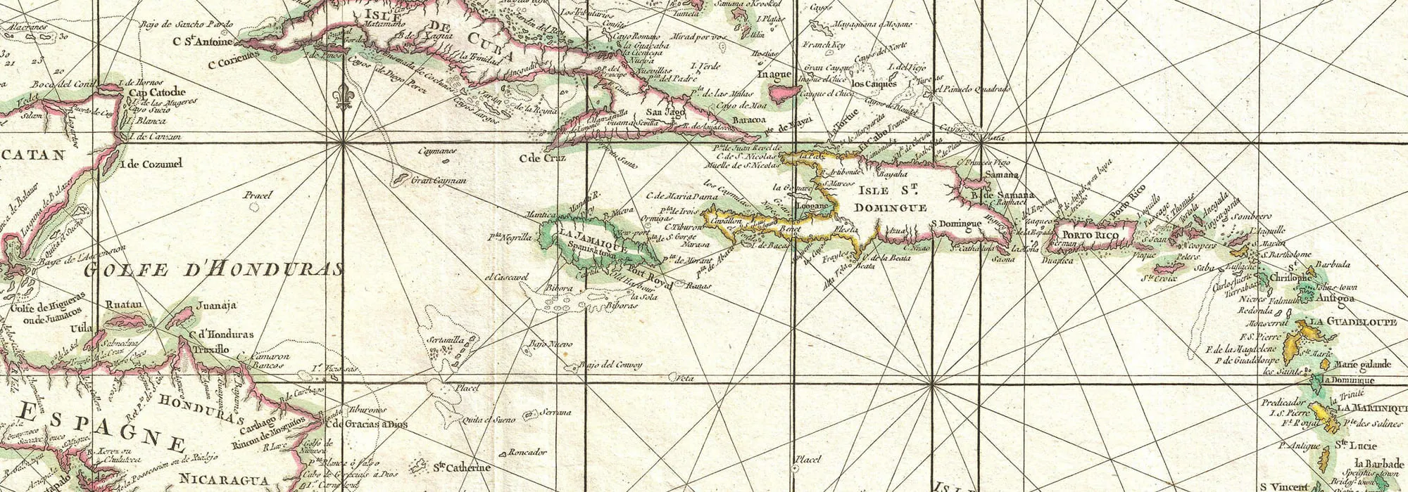 Carte historique de la Caraïbe