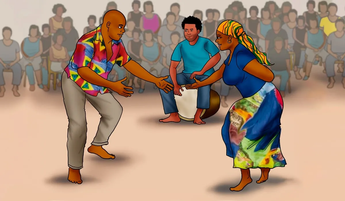 Danseurs de bèlè avec tambouyé